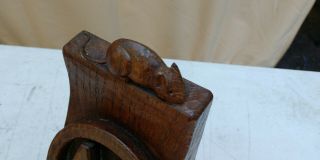 Vintage Robert Thompson Mouseman Bookend Carved Oak Wood