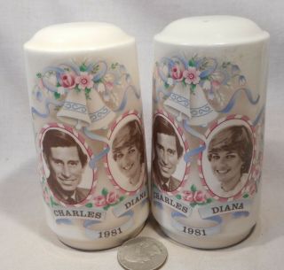 Vintage Souvenir Of Charles & Diana Wedding 1981 S&p Shakers