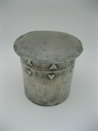 Old Arts & Crafts Tudric / Liberty & Co Pewter Tea Caddy 2