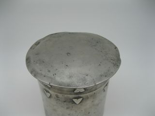 Old Arts & Crafts Tudric / Liberty & Co Pewter Tea Caddy 3
