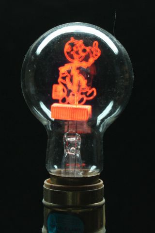 Rare Vintage Reddy Kilowatt Figural Filament Light Bulb