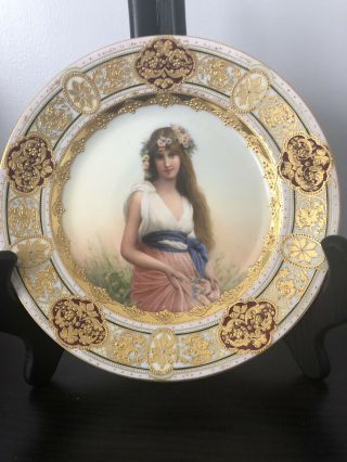 Antique Royal Vienna Porcelain Plate Signed Wagner Circa 1880