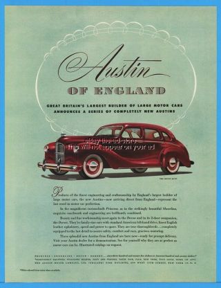 1948 Austin Motor Co England Red Devon British Car 1940s Great Britain Auto Ad