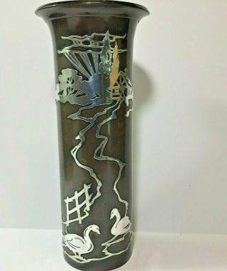 Heintz Art Metal Bronze and Sterling Vase 2
