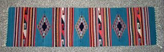 Runner 59x16” Vintage Southwestern Native American Style Blanket Rug Carpet Wool