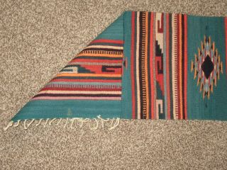 Runner 59x16” Vintage Southwestern Native American Style Blanket Rug Carpet Wool 2