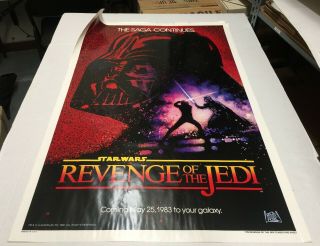Star Wars Vintage 1982 Revenge Of The Jedi 27x41 " Advance Teaser 1 - Sheet Poster