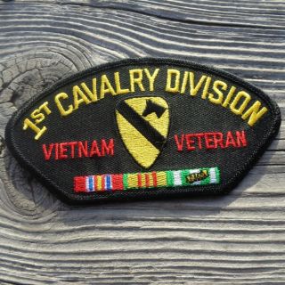 1st Cavalry Division Vietnam Veteran Hat Patch 5.  25 " X 2.  75 "
