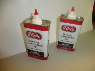 Vintage Globe Special Lubricating Oil Can 4oz Globe Slicing Machines Full