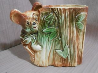Vintage Mccoy Pottery Koala Bear Cookie Jar Bamboo Tree No Lid Usa