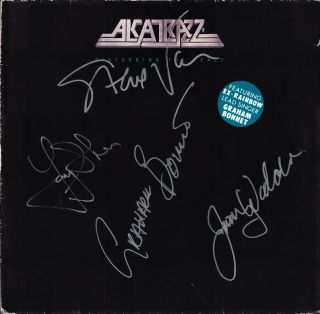 Alcatrazz Disturbing The Peace Vinyl - Graham Bonnet,  3 Rainbow Autograph Signed