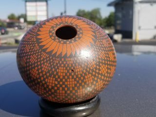Vintage Armando Rodriguez Signed Mata Ortiz Mexican Pottery Geometric Olla Vase