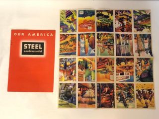 1943 Coca Cola Our America School Booklet On Steel Production Book And Stamps