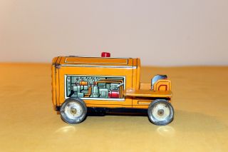 Vintage 1950s Japan Tin Litho Friction Toy.  Bulldozer.  Stamped Sankei,