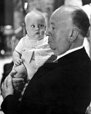 Alfred Hitchcock Legendary Director Holding A Baby 8x10 Publicity Photo (fb - 700)
