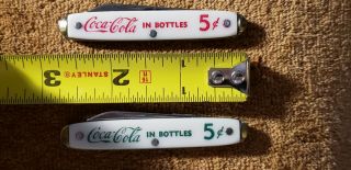 Vintage Coca Cola 5 Cent Pocket Knife 2 3/4 " Red Or Green Lettering - Usa Nos