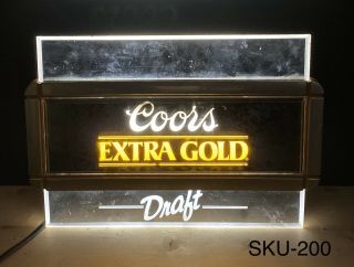 Vintage Coors Extra Gold Beer Light,  Great