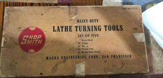 Vintage Set Of 5 Shopsmith Boxed Lathe Turning Chisels Accesory Part No.  171 - 1x