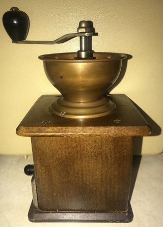 Vintage Garantied Forged Coffee Grinder Made in Western Germany Wood Copper 2