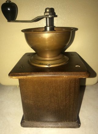 Vintage Garantied Forged Coffee Grinder Made in Western Germany Wood Copper 3
