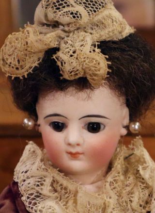 Antique C1880 12 " French Poupee Peau Gaultier Fashion Doll W/orig Outfit & Wig