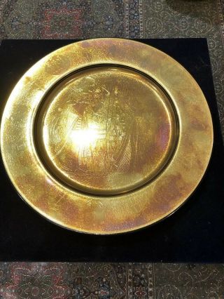 Rare Stunning Signed Porcelain Gold Plated Ancient Egyptian Scene Sheehi Plate 3