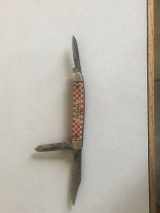 Vintage Purina 3 Blade Pocket Knife Kutmaster Utica Usa