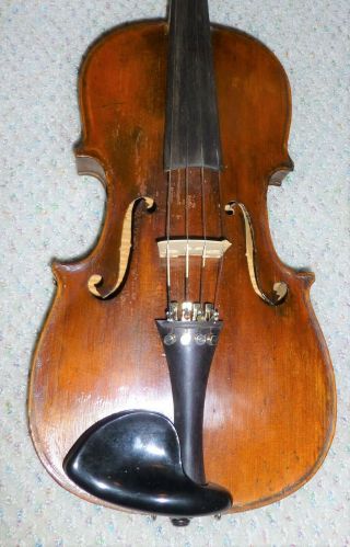 FULL SIZE VINTAGE ANTIQUE HOPF VIOLIN WITH WOODEN CASE AND 2 BOWS - SHIPS 2