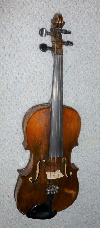 FULL SIZE VINTAGE ANTIQUE HOPF VIOLIN WITH WOODEN CASE AND 2 BOWS - SHIPS 3