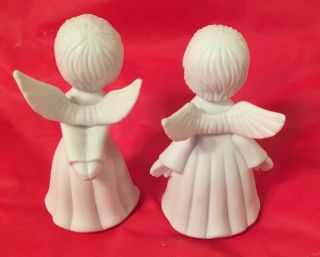 Lefton China White Kissing Angels 02079 Hand Painted Vintage 1983 Figurines 3