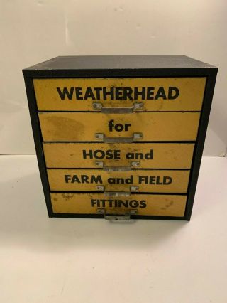 Vtg.  Weatherhead Equipment Fitting 5 Drawer Metal Cabinet - A