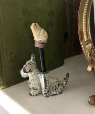 Antique Dog Westie Pencil Holder Rare