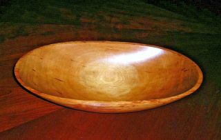Vintage Large Oval Hand Carved Wood Bowl Marton Made In Japan Orig Label C.  1952