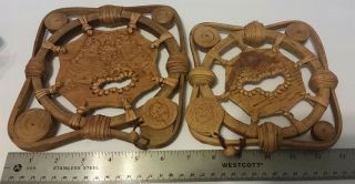 Russian Birch Bark Wooden Trivet Hot Pad Mats Hand Crafted Rustic Kitchen Decor 3