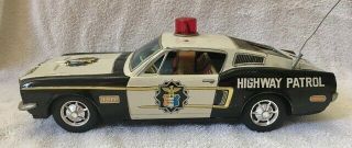 Vintage 1968 Ford Mustang Litho Tin Toy Police Car Highway Patrol 13 " - Japan