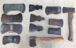Old Vintage Antique Tools Axes Hatchets Craftsman Logging Wood Forestry