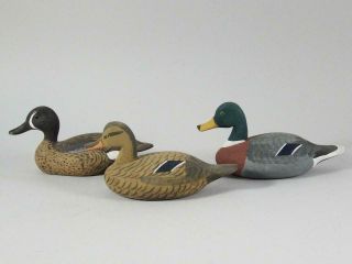 2 Wooden Decoys Signed By Captain Jess Urie Rock Hall