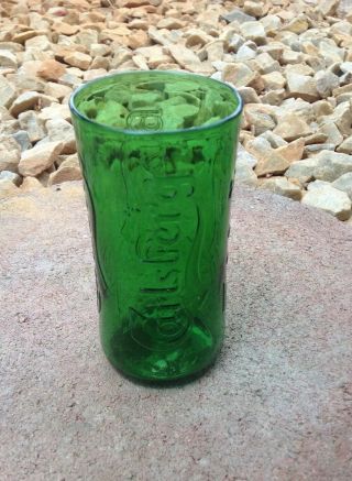 Carlsberg Beer Rare Green Vintage Beer Glass Pilsner Old Style 4 3/4 " Tall