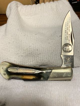Frost Cutlery Alabama Tide Bear Bryant 323 85 17 End Of An Era Pocket Knife