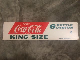 Vintage Coca - Cola Cardboard Insert Soda Sign With A Price Point 13 " X 3 "