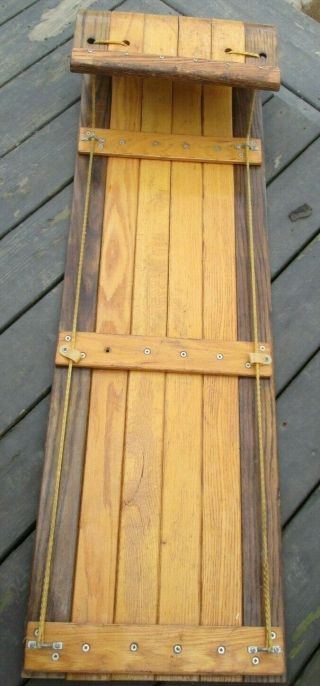 Vintage Wood Toboggan 48 " Long Snow Ski Sled Curved