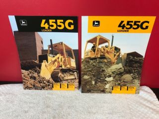 2 Rare John Deere 455g Loader Tractor Dealer Sales Brochures