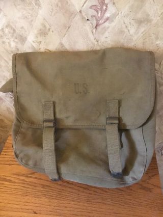 Vintage U.  S.  Army Military Surplus Canvas Small Field Bag