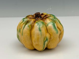 Chinese Sancai Glaze Pumpkin Form Pottery In The Tang Style Vintage