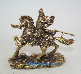 Chinese Archaize Pure Brass Small Statue - Guan Gong