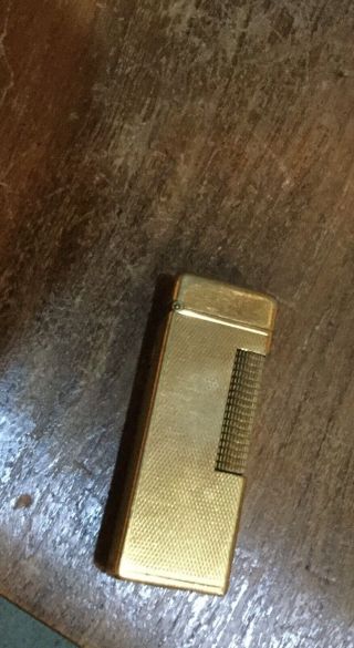 Vintage Dunhill Rollagas Gold Plated Lighter Made In Switzerland Patented 2