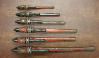 6 Vntg Ridgid Heavy Duty Pipe Wrenches,  10 