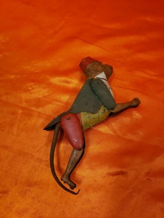 Vintage Lindstrom Climbing Monkey - Antique Tin Litho Toy