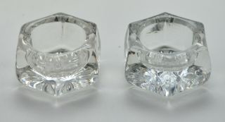 Vintage Clear Pressed Glassed Salts Set Of Two Crystal Dinnerware Tableware
