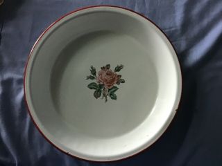 Vintage White 10” Enamelware Pie Plate